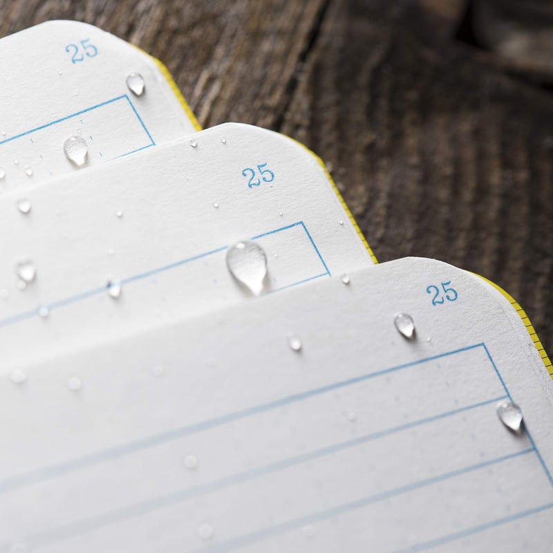 Rite in the Rain Weatherproof Mini Stapled Notebook, 3.25" x 4.625", Yellow Cover, Universal Pattern, 3 Pack (No. 371FX-M) - Image 5
